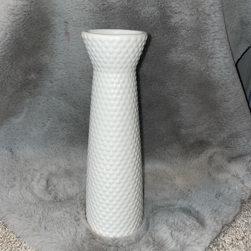Elegant White Textured Vase